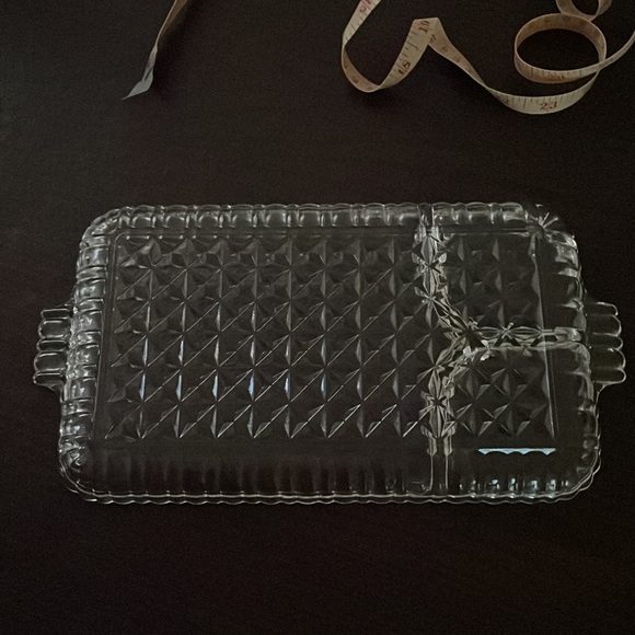 Vintage crystal trays with handles - Picture 2 of 2